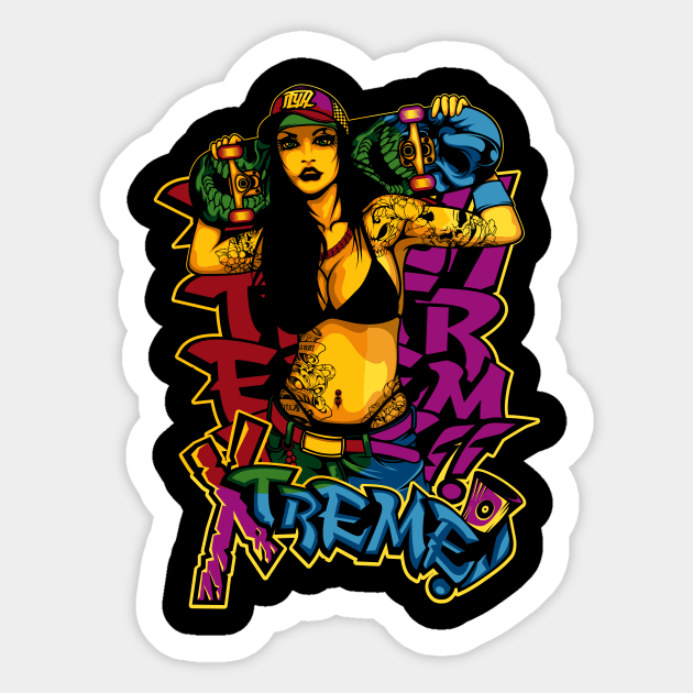 Xtreme Girl Sticker by viSionDesign